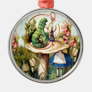 Alice und die Raupe in Wunderland Ornament Aus Metall
