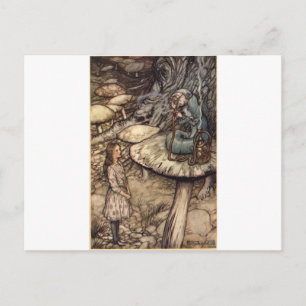 Alice und die Raupe Postkarte