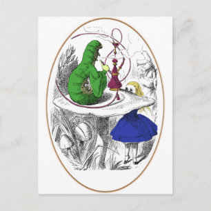 Alice und die Raupe Postkarte