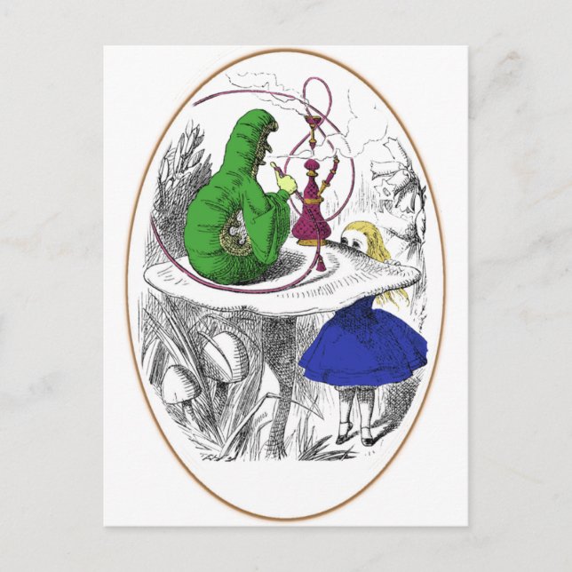 Alice und die Raupe Postkarte (Vorderseite)