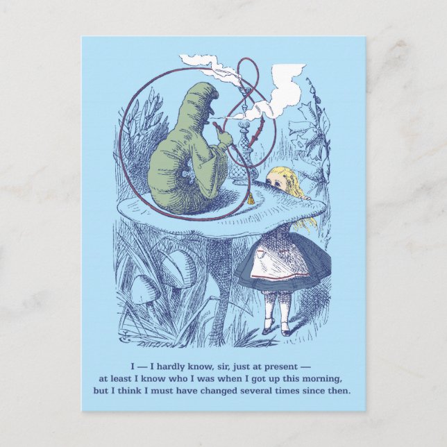 Alice und die Raupe-Postkarte Postkarte (Vorderseite)