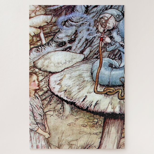 "Alice und die Raupe" von Arthur Rackham Puzzle (Vertikal)