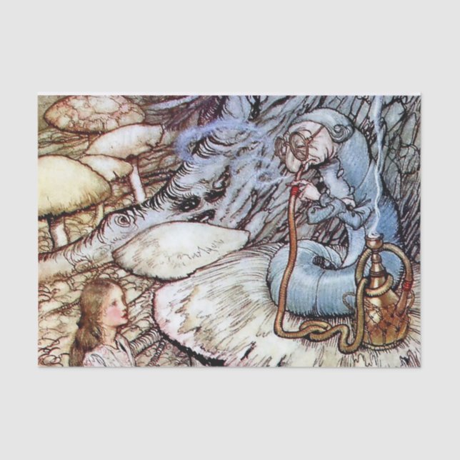 "Alice und die Raupe" von Arthur Rackham Seidenpapier (Vorderseite)