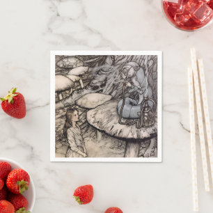 Alice und die Raupe Wonderland Party Rackham Serviette