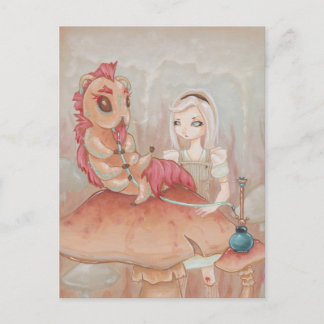 Alice und die Raupe - Wunderland Kunst Postkarte