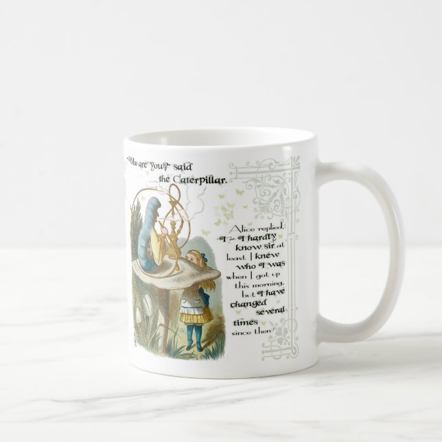 Alice und die Raupen-Geschenk-Tasse - Teniel Tasse (Rechts)