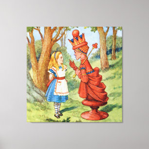 Alice und die rote Königin in Wonderland Leinwanddruck