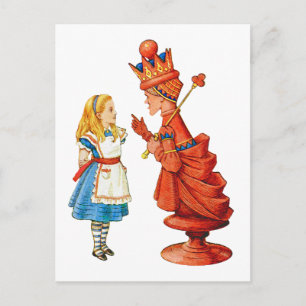 Alice und die rote Königin in Wonderland Postkarte