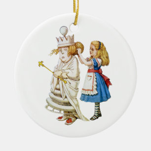 Alice und die White Queen in Wonderland Keramikornament