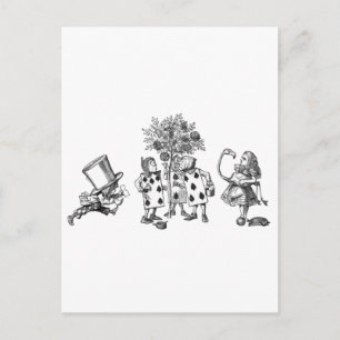 Alice und die Wunderland-Gang in Schwarzweiß Postkarte