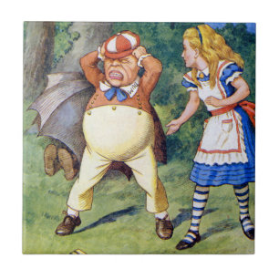 Alice und ein wütender Tweedledum in Wonderland Fliese