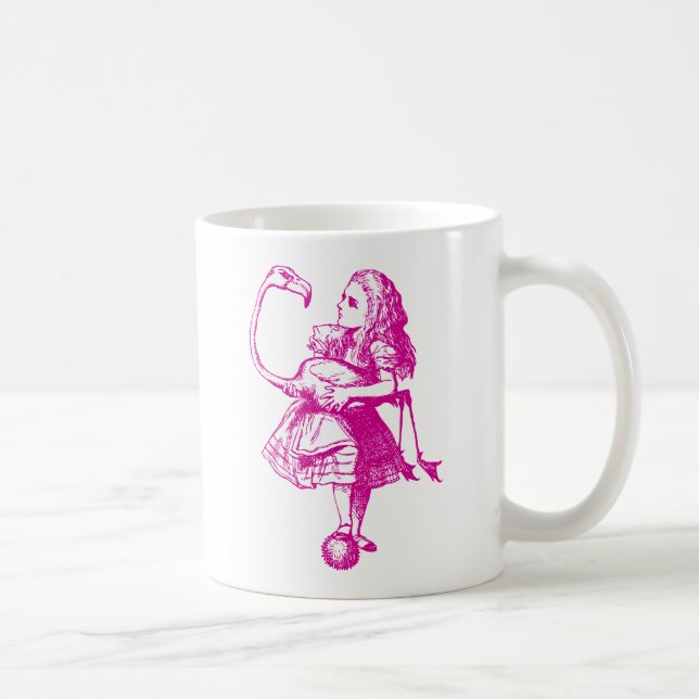 Alice und Flamingo schwärzten Rosa mit Tinte Kaffeetasse (Rechts)