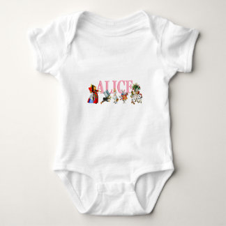 Alice und Freunde in Wunderland Baby Strampler
