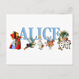 Alice und Freunde in Wunderland Postkarte