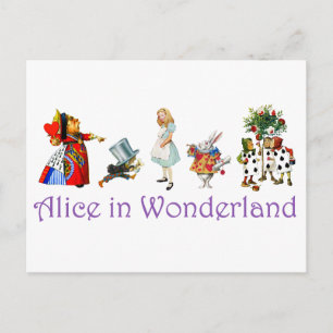 Alice und Freunde in Wunderland Postkarte