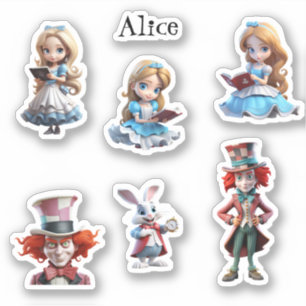 Alice und Friends Custom Cut Vinyl Stickers Aufkleber