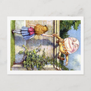 Alice und Humpty Dumpty im Wunderland Postkarte