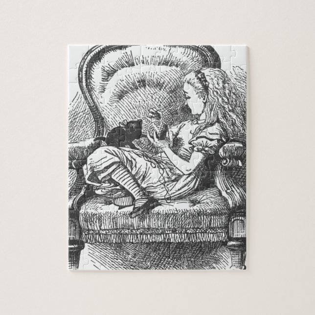 Alice und ihr Kätzchen Puzzle (Vertikal)