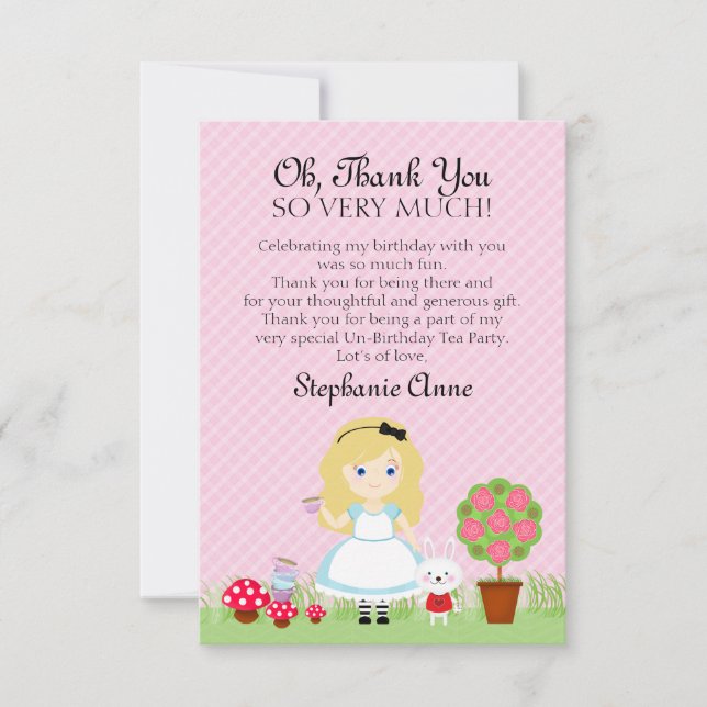 Alice und ihr Tea-Party Einladung (Vorderseite)