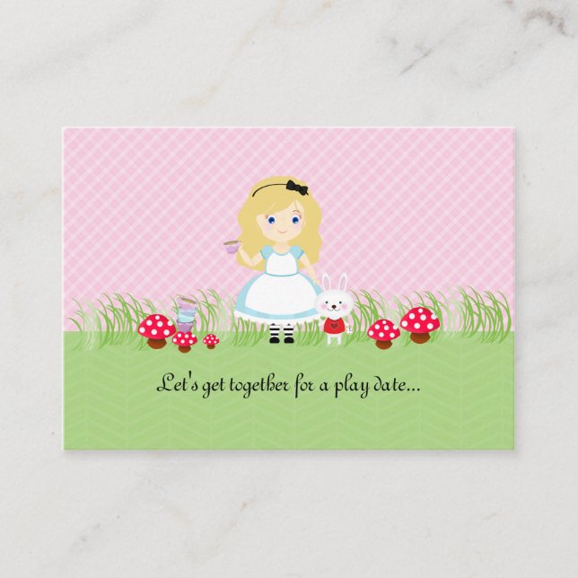 Alice und ihre Tee-Party-Spieldatenkarte Telefonnummerkarte (Vorderseite)