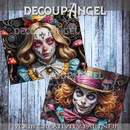 Alice und Mad Hatter Decoupage Seidenpapier