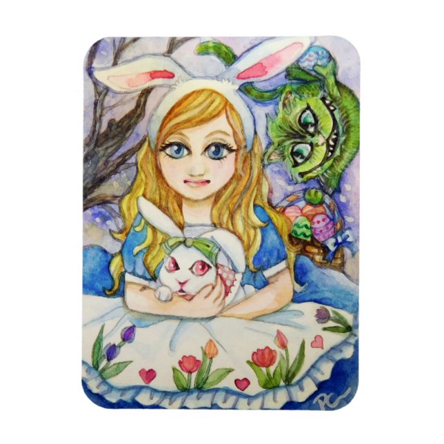Alice und Osterbunny Magnet (Vertikal)