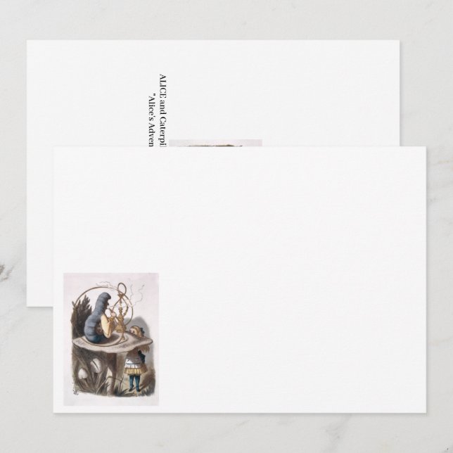 ALICE und Raupe - Abenteuer im Wunderland Mitteilungskarte (Vorne/Hinten)