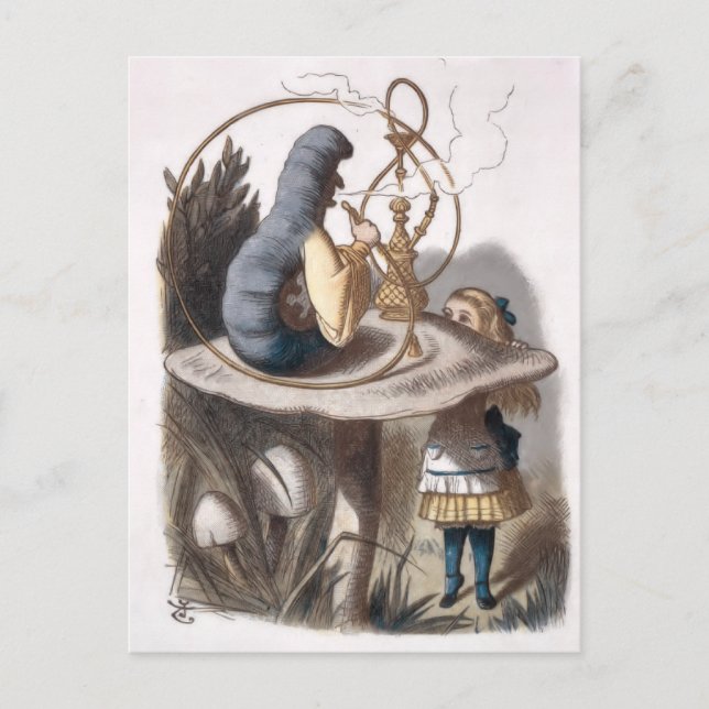  ALICE und Raupe  Postkarte (Vorderseite)