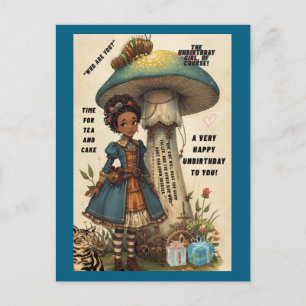 Alice und Raupe Unbirthday Postkarte