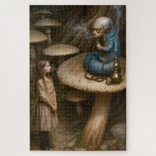 Alice und Wasserpfeife rauchender Caterpillar Puzzle