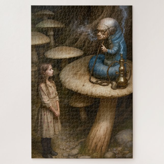 Alice und Wasserpfeife rauchender Caterpillar Puzzle (Vertikal)