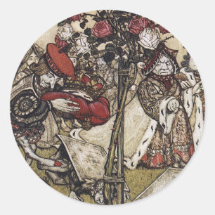 Alice und Wunderland - Arthur Rackham Runder Aufkleber