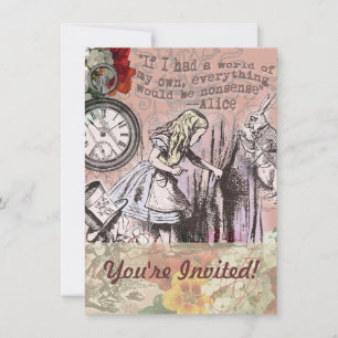 Alice Unsinn Vorhang Wunderland Klassiker Einladung