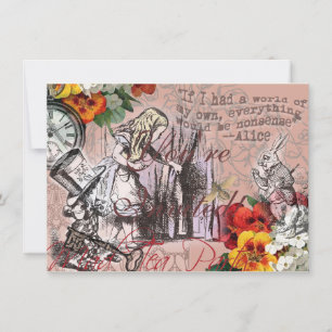 Alice Unsinn Vorhang Wunderland Klassiker Einladung
