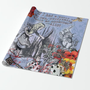 Alice Unsinn Vorhang Wunderland Klassiker Geschenkpapier