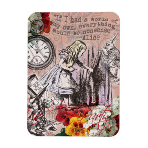 Alice Unsinn Vorhang Wunderland Klassiker Magnet