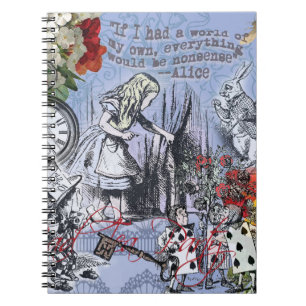 Alice Unsinn Vorhang Wunderland Klassiker Notizblock