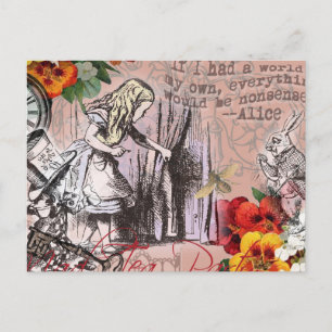 Alice Unsinn Vorhang Wunderland Klassiker Postkarte