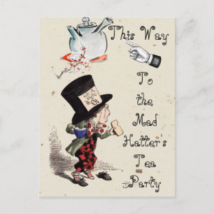 Alice - Verrückte Hatter Tee-Party 1865 Postkarte