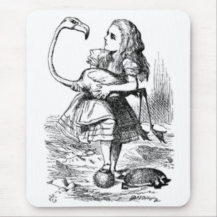 Alice versucht Krocket mit einem Flamingo zu spiel Mousepad