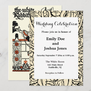 Alice Weißes Kaninchen Klassisches Wunderland  Einladung