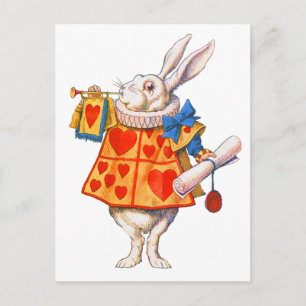 ALICE' WEIßES KANINCHEN POSTKARTE