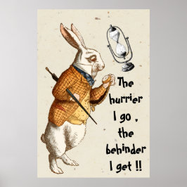 Alice - Weißes Kaninchen - Stundenglas 1865 Poster