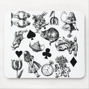 Alice Weißes Kaninchen Wunderland Klassiker Mousepad