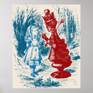 Alice, welche die rote Königin trifft Poster