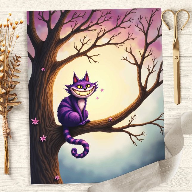 Alice Whimsical Cheshire Cat Scrapbook Paper (Von Creator hochgeladen)