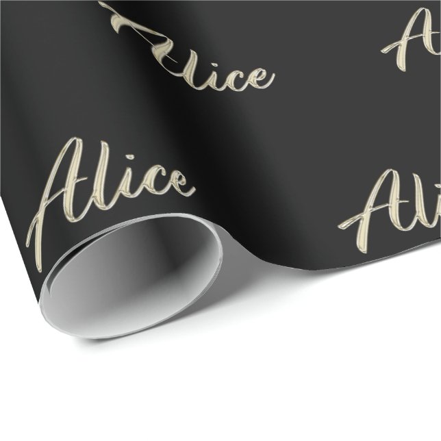 Alice white gold Handwriting Geschenkpapier (Rolleneckpunkt)