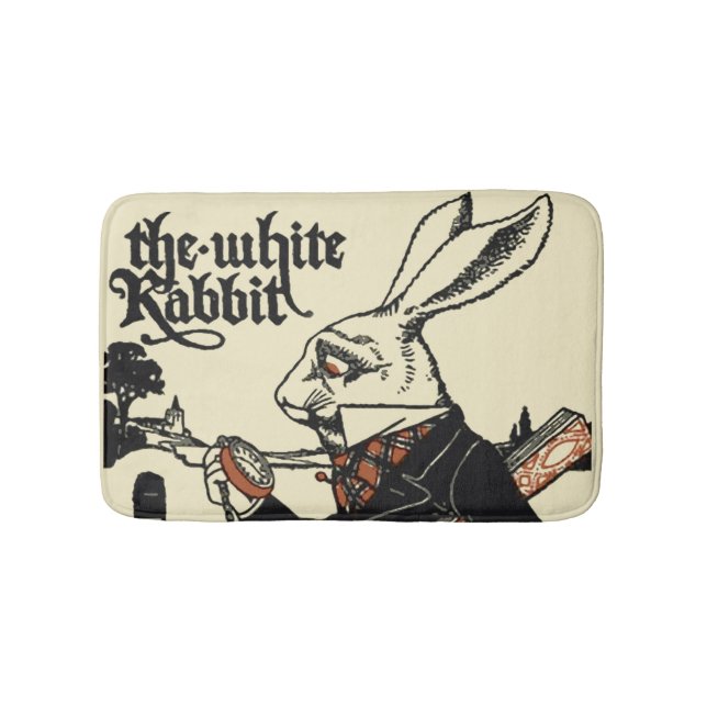 Alice White Rabbit Classic Wonderland Badematte (Vorderseite)