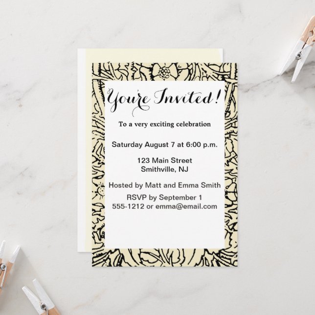 Alice White Rabbit Classic Wonderland Einladung (Vorderseite/Rückseite Beispiel)