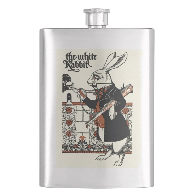 Alice White Rabbit Classic Wonderland Flachmann (Vorderseite)